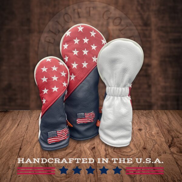 USA Themed Headcover Set Red/Navy/White
